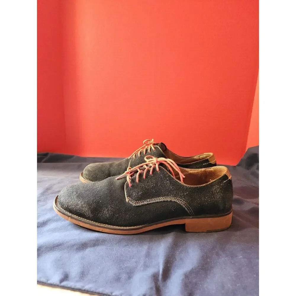 Johnston & Murphy Dress Shoes Mens 11 M Navy Red Oxford Suede